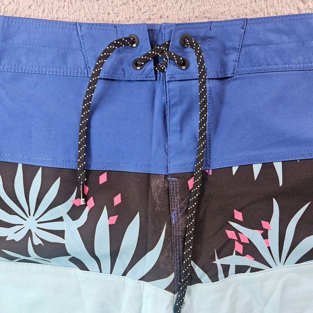 NWT Billabong Swim Trunks‎ Board Shorts Men's 40 - No Liner Palm Leaf Blue Black